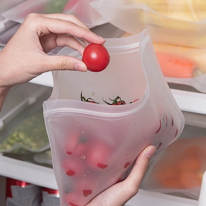 Silicone Food Storage Bag Reusable up Zip Shut Bag Leakproof Fresh Bag Food Storage Bag Fresh Wrap Ziplock Bag